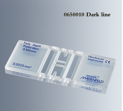 0650010，MARIENFELD 血球計數板 黑線透明底