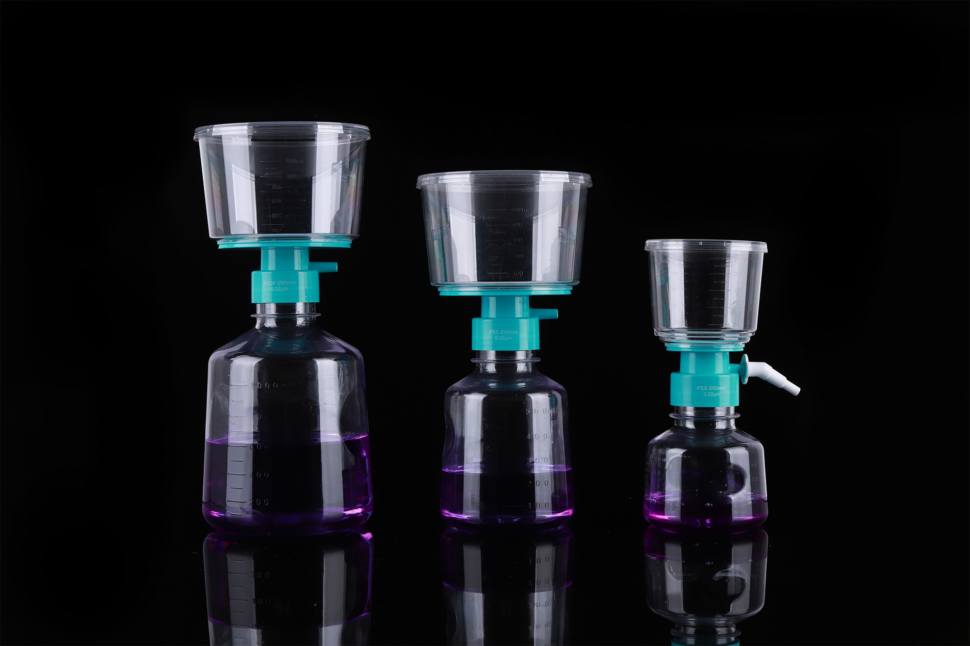 343111，500mL 真空過濾器（PVDF材質）, 0.22μm 上杯 ,滅菌   1個/包，24包/箱